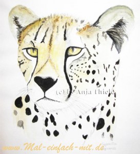 Gepard Aquarell Portrait